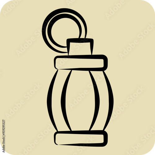 Icon Hand Granade. related to War Military symbol. hand drawn style. simple illustration
