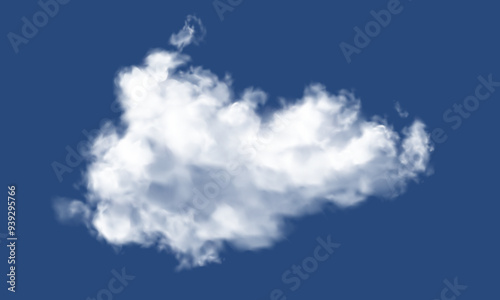 Vector of realistic white cloud on blue sky background