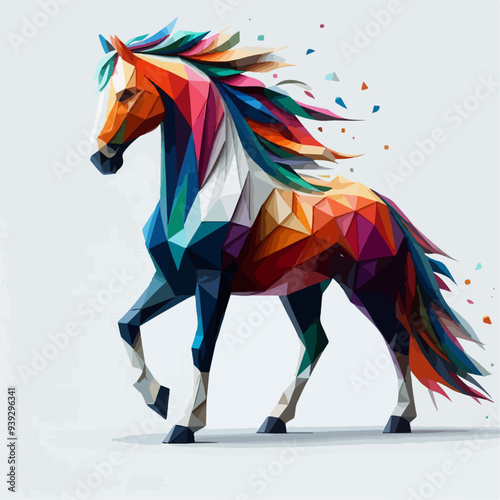 geometric logo of a horse, logo of a horse