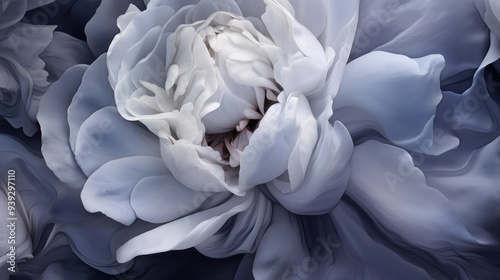 Fototapeta Naklejka Na Ścianę i Meble -  Gentle blue background with peony petals. Beautiful flower close up.