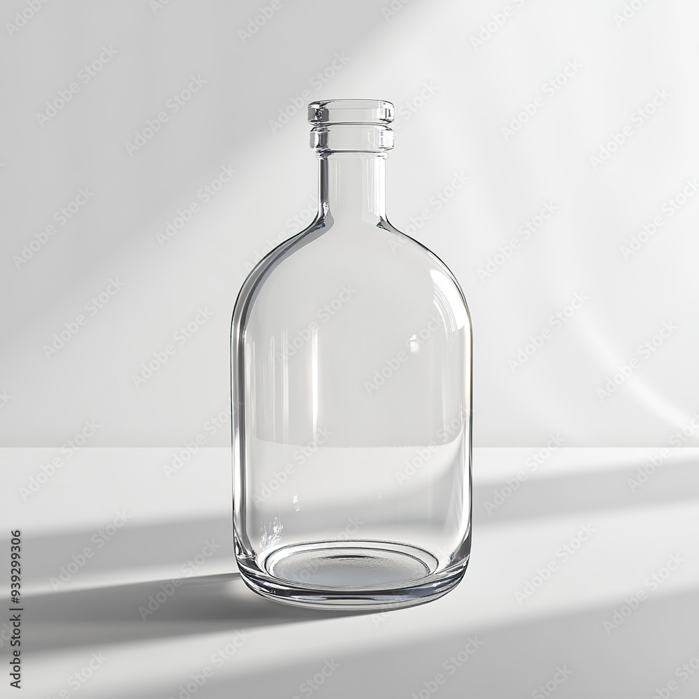 Empty Glass Bottle with White Background. Empty Glass Bottle with White Background.
