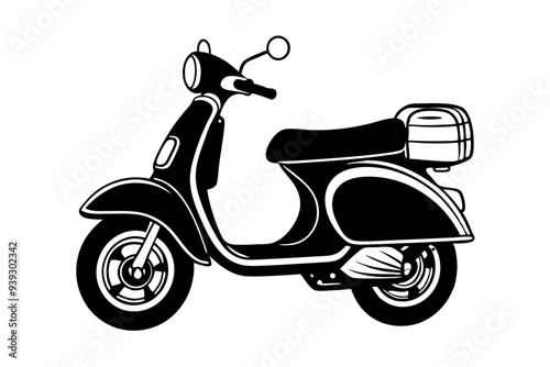 scooter motorbike silhouette Vector illustration white background