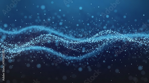 Ethereal Blue Gradient Background with Floating Glowing Particles