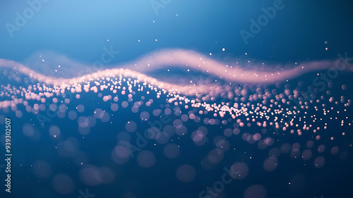 Ethereal Blue Gradient Background with Floating Glowing Particles