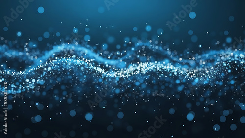 Ethereal Blue Gradient Background with Floating Glowing Particles