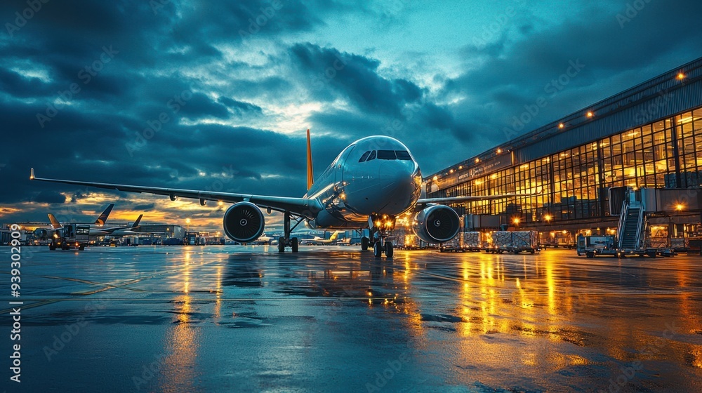 Fototapeta premium Streamlined Infrastructure for Efficient Airfreight Logistics Operations