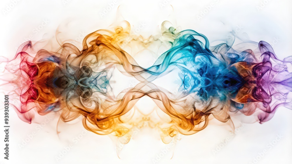 Fototapeta premium Abstract Colorful Smoke Pattern in White Background