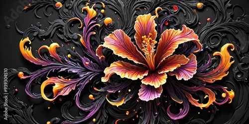 wallpaper representing hibiscus in psychedelic image.