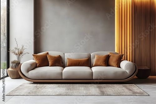 Modern living room with sofa