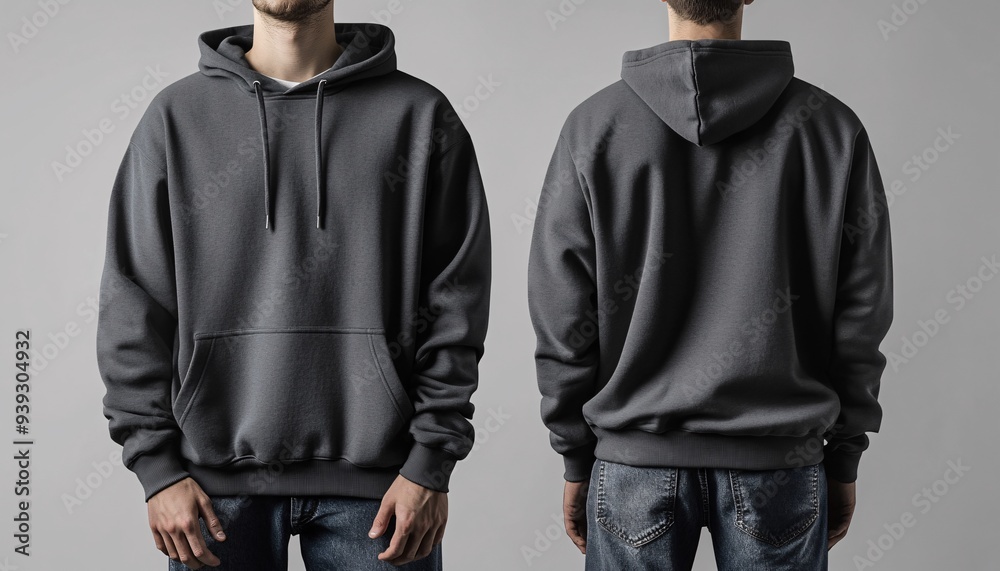 Aesthetic Branding Casual Attire in Dark Gray Hoodie Branding