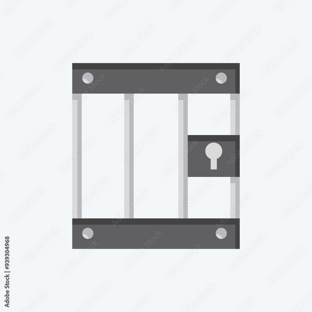Icon Prison. related to War Military symbol. flat style. simple illustration Icon Prison. related to War Military symbol. flat style. simple illustration