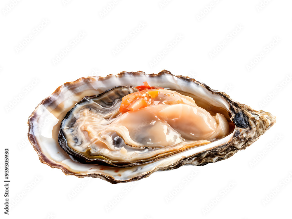 Fresh opened oyster on transparent background
Fresh opened oyster on transparent background