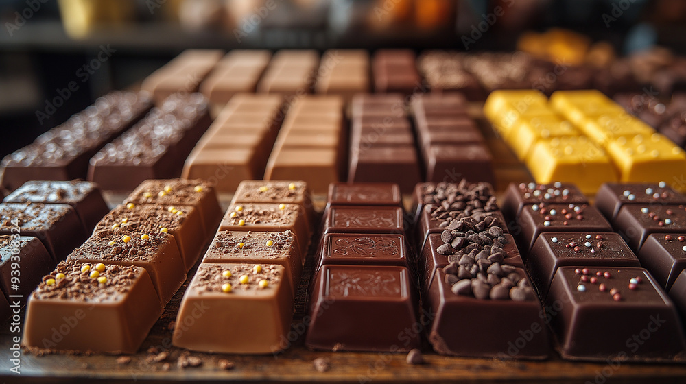 Assorted Gourmet Chocolates and Pralines Close-Up Assorted Gourmet Chocolates and Pralines Close-Up