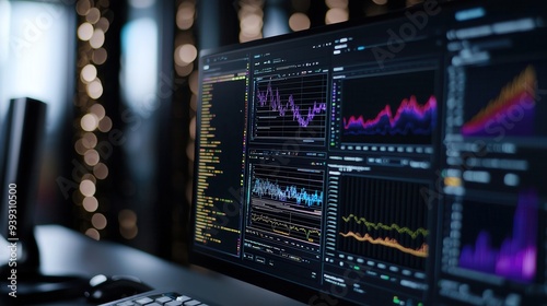 Advanced Statistical Software A complex statistical software interface with multiple data streams and analysis tools visible.