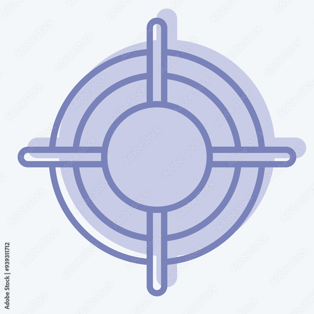 Icon Target. related to War Military symbol. two tone style. simple illustration Icon Target. related to War Military symbol. two tone style. simple illustration