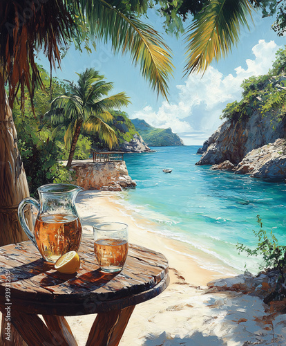 beach with trees