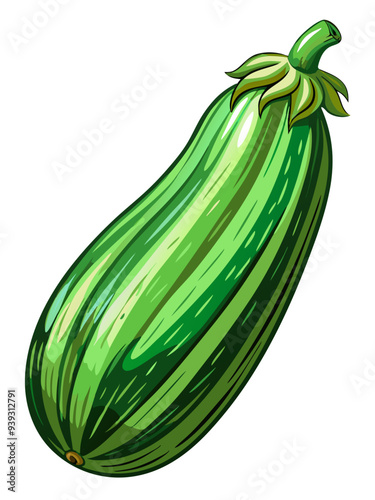 zucchini vector, illustration of zucchini isolated on white background