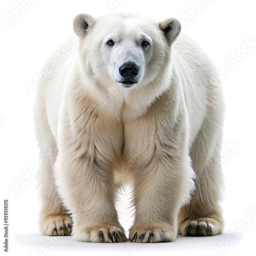 polar bear ursus maritimus portrait full body , isolated on white background