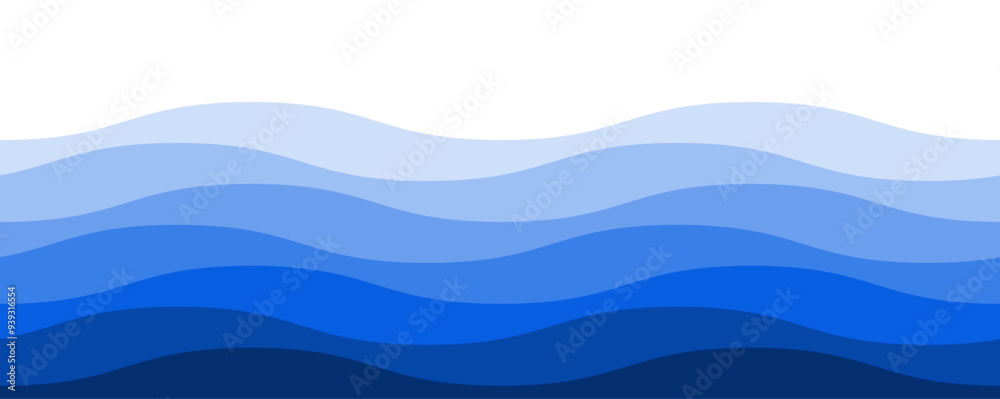 Abstract water seamless wavy line pattern in gradient blue colors of ocean ripples or sea waves. Vector geometric water curves isolated on transparent background. Abstract water seamless wavy line pattern in gradient blue colors of ocean ripples or sea waves. Vector geometric water curves isolated on transparent background.