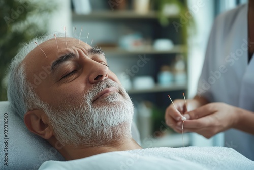 Acupuncture Treatment for Senior Man