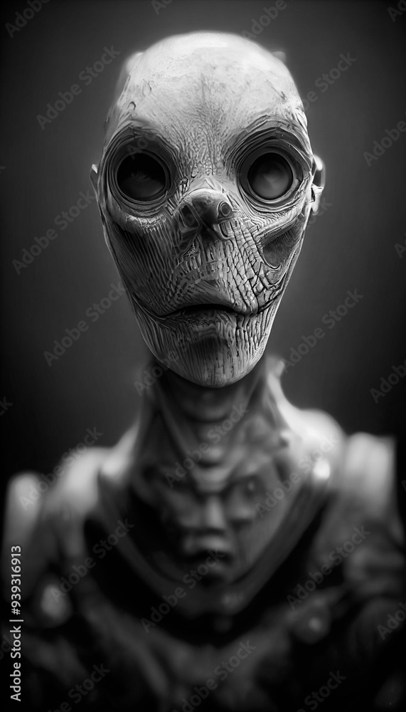 Portrait of a big eyed evil alien Portrait of a big eyed evil alien