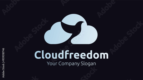 Cloud Bird Logo EPS Vector Design