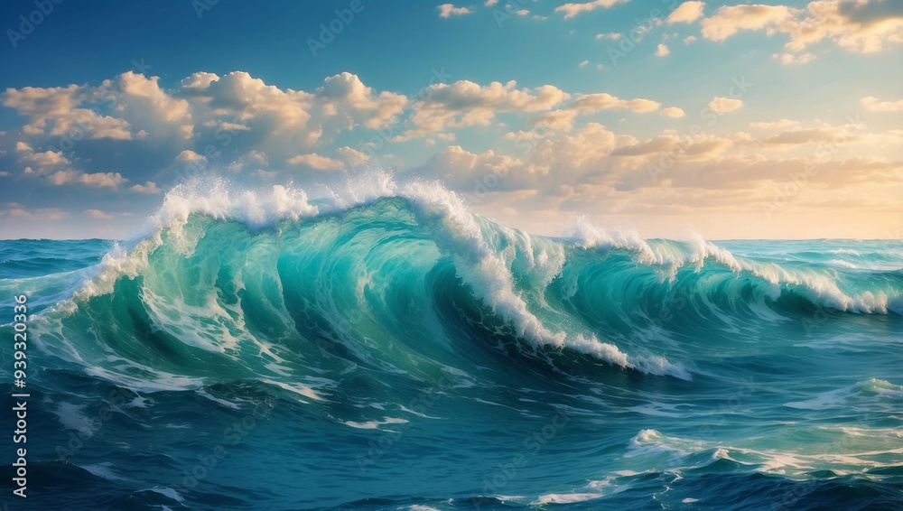 Sea water with ocean waves highlighting the beauty and tranquility Sea water with ocean waves highlighting the beauty and tranquility