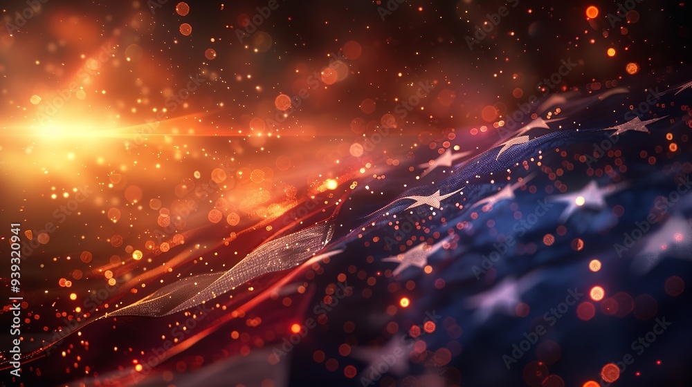 Labor Day in the USA - Banner Created by AI, 8K Realistic with USA Flag Background Labor Day in the USA - Banner Created by AI, 8K Realistic with USA Flag Background