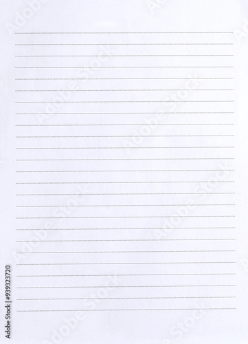 Blank lined paper of notebook background.