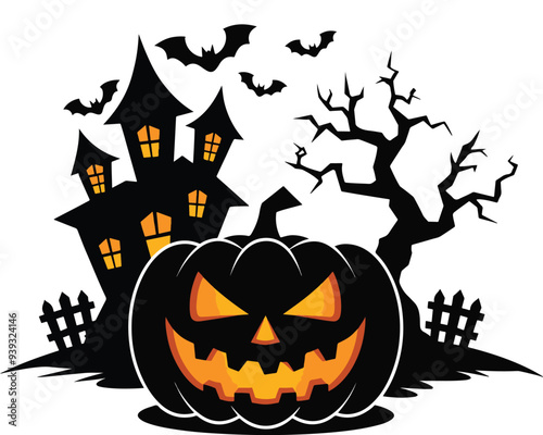 Creative Halloween Pumpkin Vector Design for Spooky Seasonal Graphics