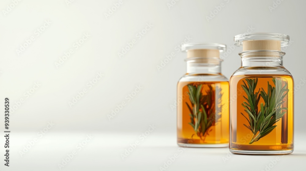 Rosemary Essential Oil in Glass Bottles Rosemary Essential Oil in Glass Bottles