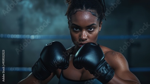 The determined female boxer photo