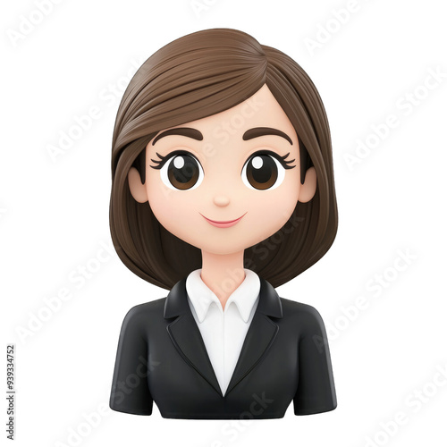 Business woman in a 3d cartoon style.