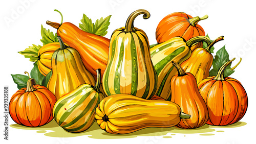butternut vector, illustration of butternut isolated on white background