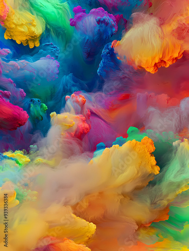 Vivid Background Splash of Diverse Paint Colors