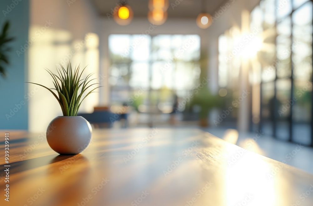 Minimalist Plant on a Wooden Table Minimalist Plant on a Wooden Table