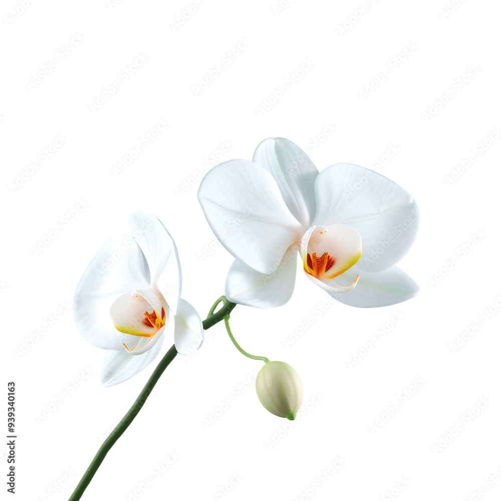 Orchid with Delicate Petals on Transparent Background Orchid with Delicate Petals on Transparent Background