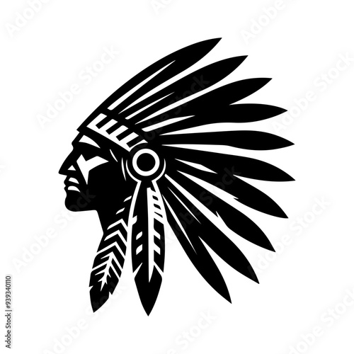 apache warrior face indian ethnic logo