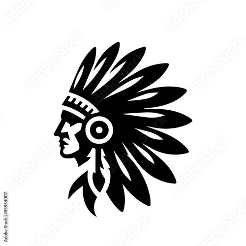 apache warrior face indian ethnic logo
