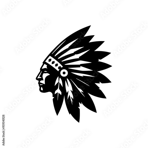 apache warrior face indian ethnic logo