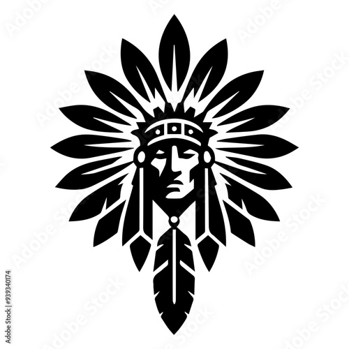 apache warrior face indian ethnic logo