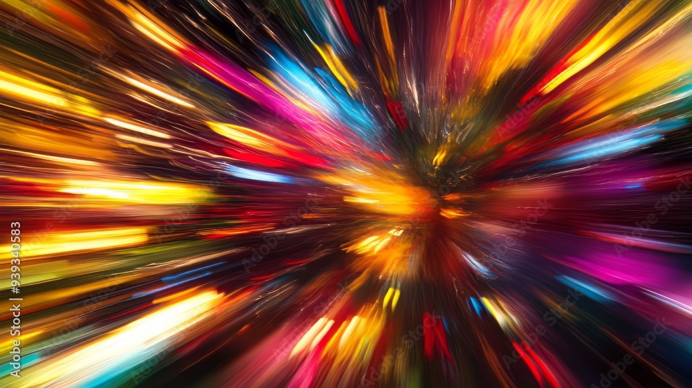 Dynamic Motion Blur with Vibrant Colors: Abstract Art in 16:9 Aspect Ratio 1