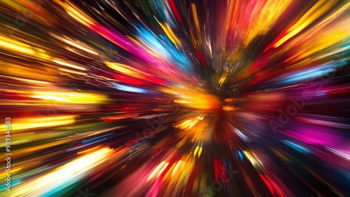 Dynamic Motion Blur with Vibrant Colors: Abstract Art in 16:9 Aspect Ratio 1