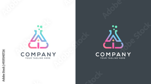 AI lab logo icon. modern ai logo. Artificial Intelligence logo design vector template