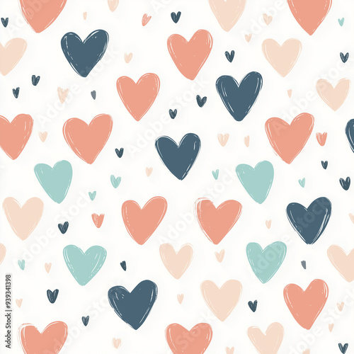 Colorful mini hearts seamless pattern 