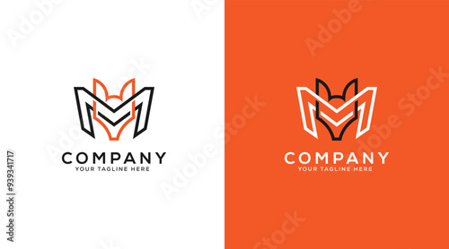 Fox logo with letter M. M Fox logo icon. Modern simple vector logo illustration
