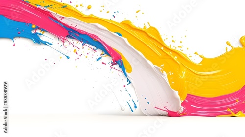 Colorful paint splash on white background