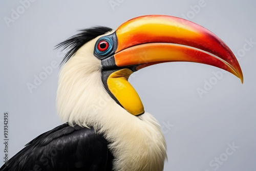 Close-up Portrait of a Vibrant Toucan: A captivating close-up portrait of a toucan, its vibrant colors and striking beak taking center stage. The toucan's intense gaze and unique features evoke a sens