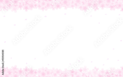 桜のフレーム、中央にコピースペース