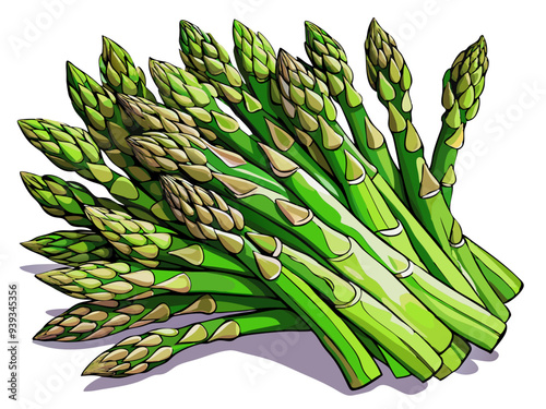 bunch of asparagus, asparagus vector, illustration of asparagus isolated on white background